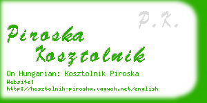 piroska kosztolnik business card